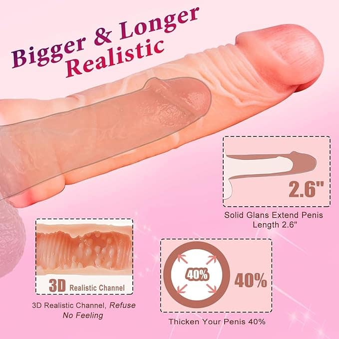 2-in-1 Realistic Dildo – 21.5 cm Penis Extender — image 3