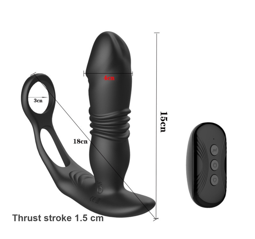 3 in 1 Thrusting Anal Vibrator – 1.5 cm Stroke, 10 m Remote — image 4