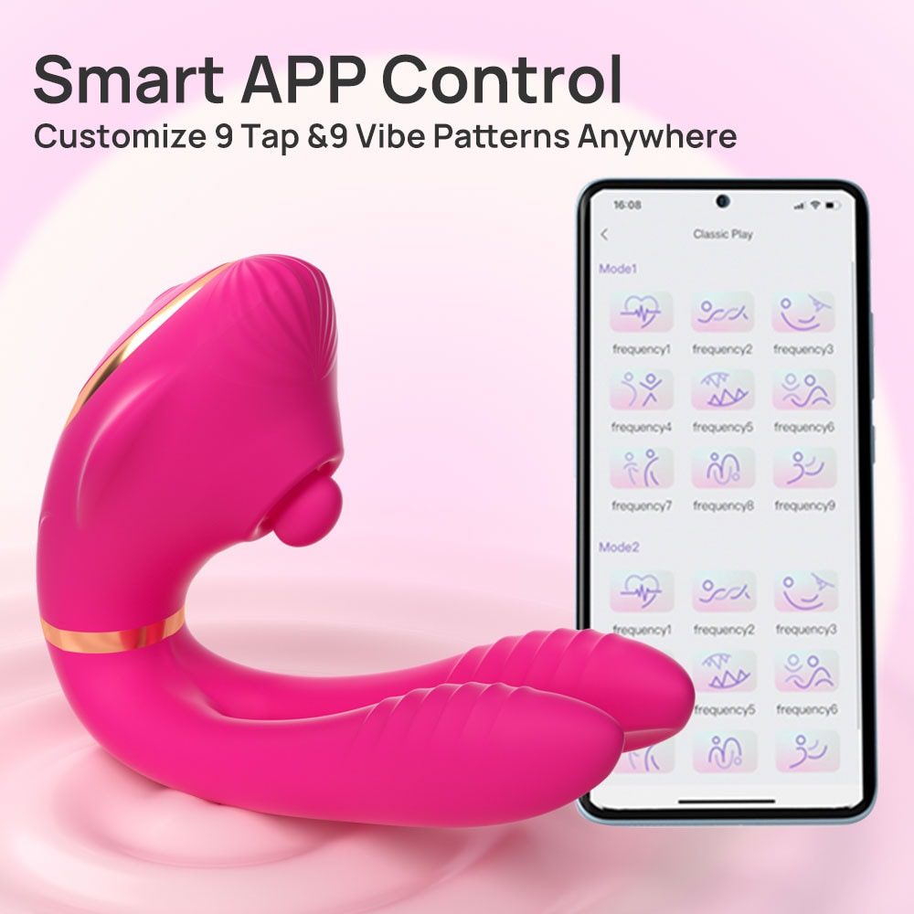 App-Controlled Couples Vibrator – U-Shaped Tapping Dual Stimulation — image 3