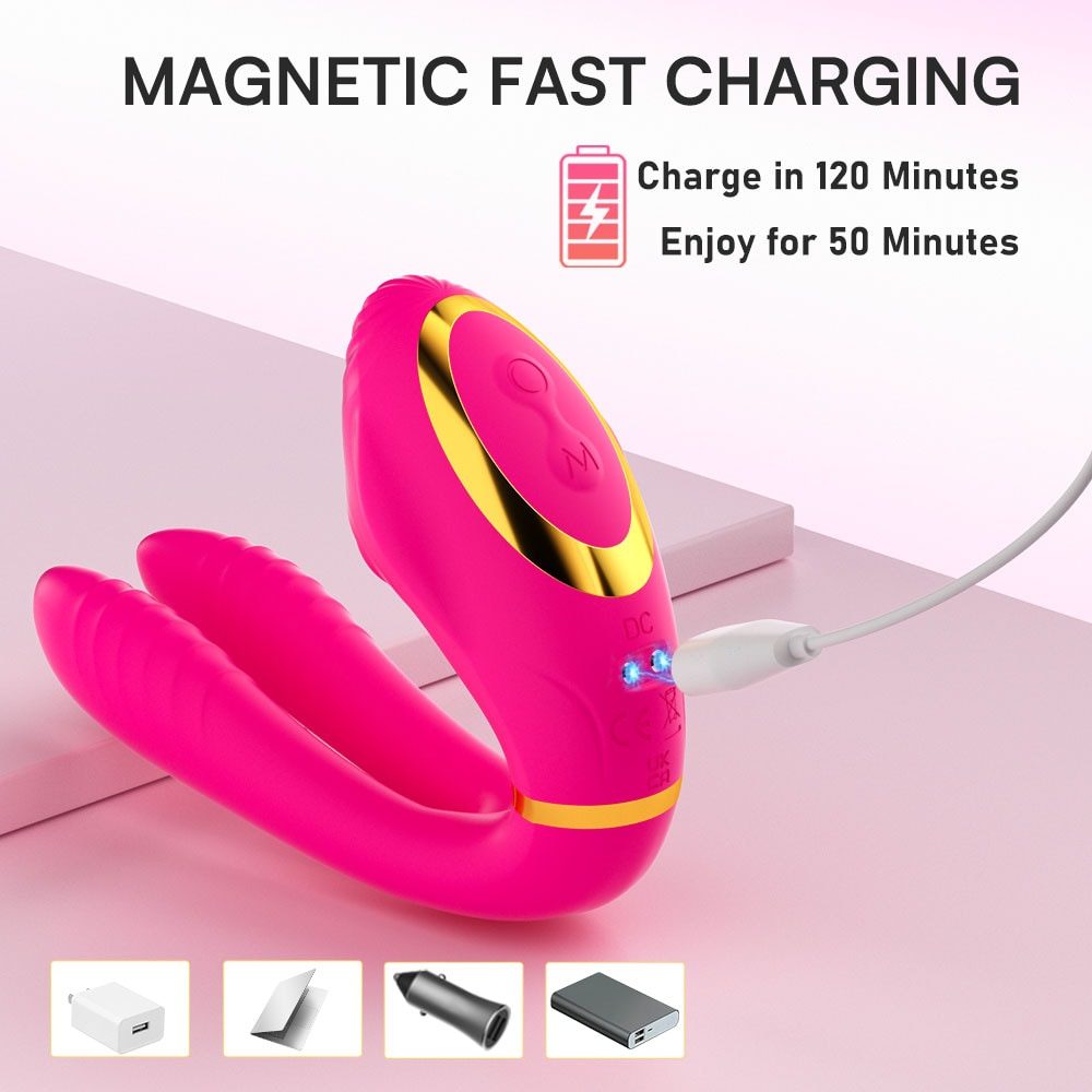 App-Controlled Couples Vibrator – U-Shaped Tapping Dual Stimulation — image 4