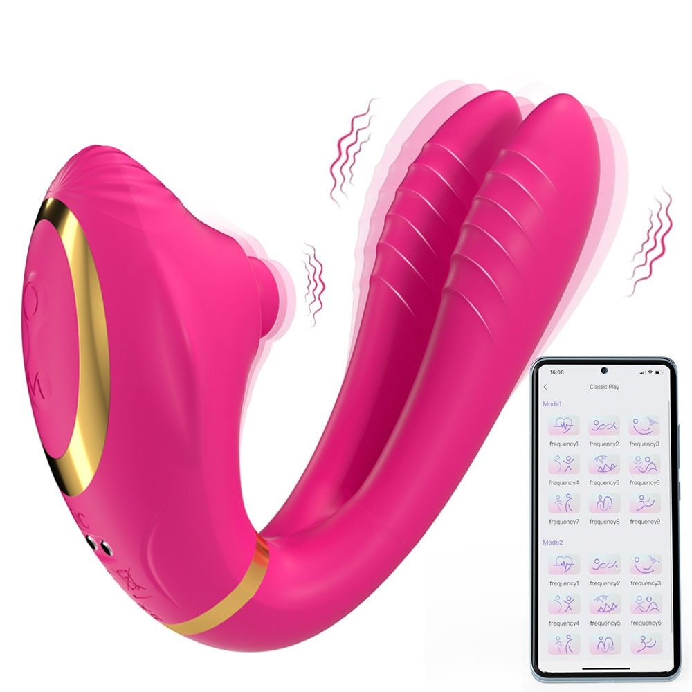 App-Controlled Couples Vibrator – U-Shaped Tapping Dual Stimulation — image 8