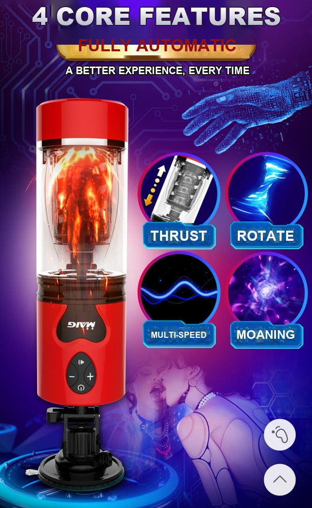 Automatic Rotating Telescopic Masturbator – Voice & Vibration Cup — image 7