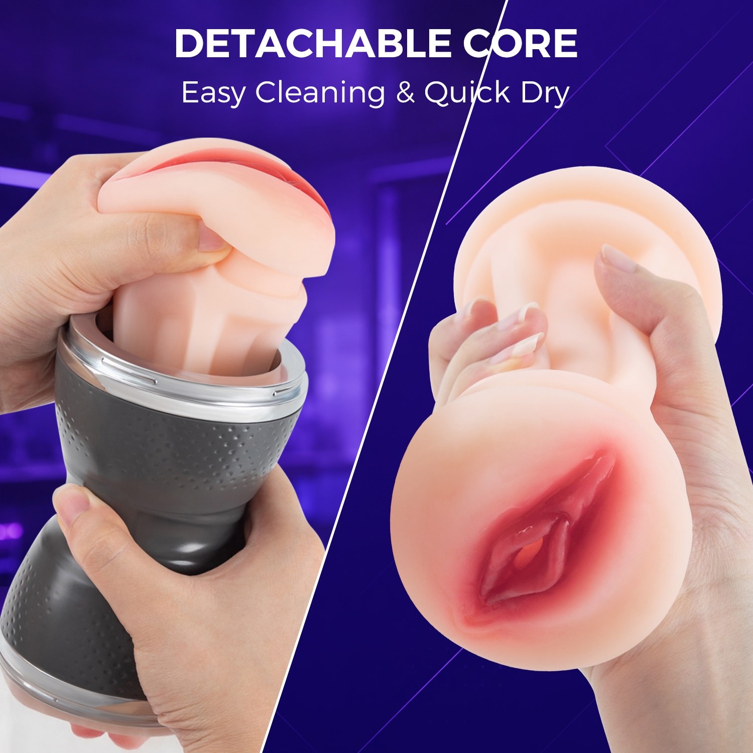 Dual-End Masturbator – 21 cm, Dual Opening — image 8