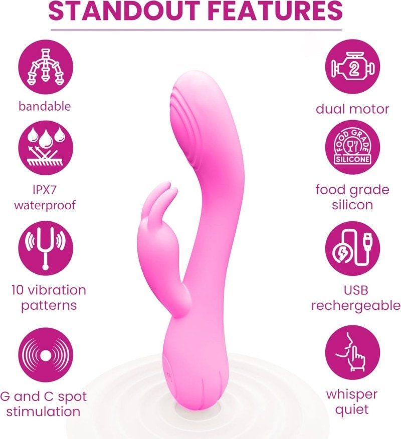 G-Spot Rabbit Vibrator – 18.6 cm Bendable