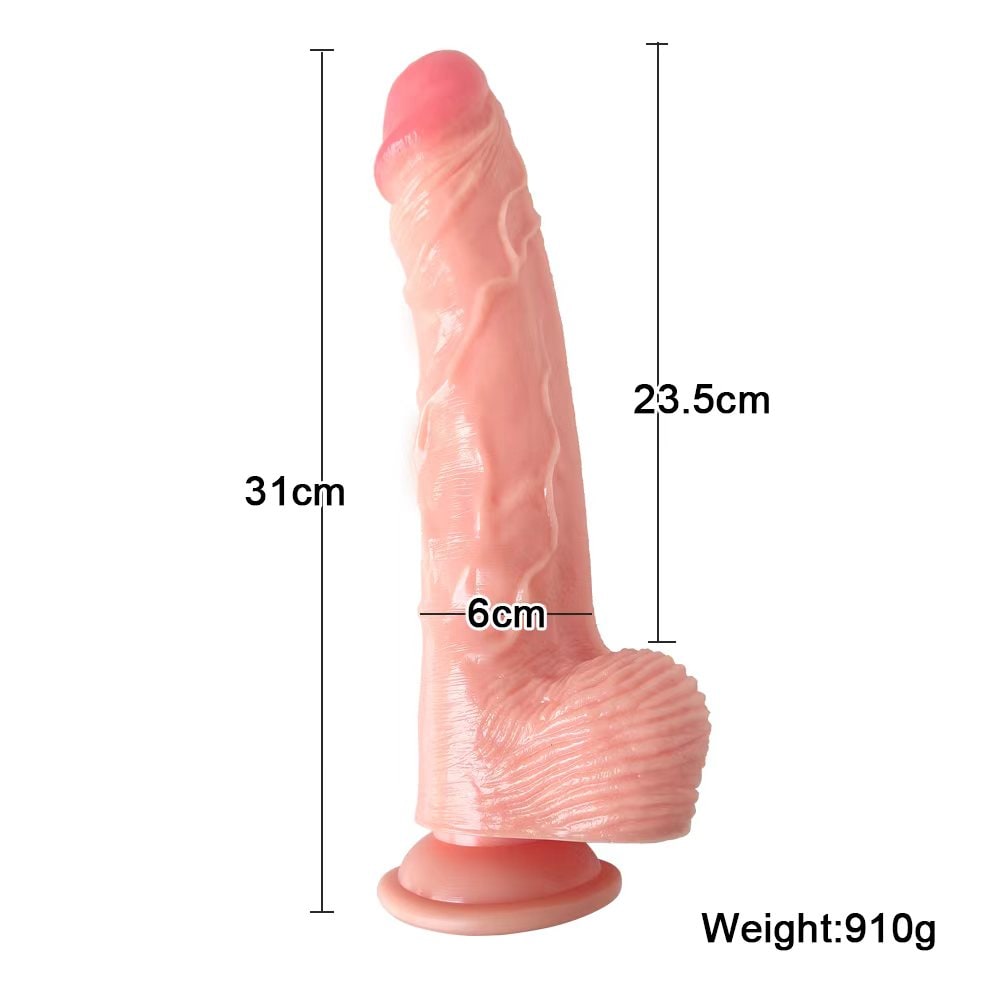 Large Realistic Suction Cup Dildo – 31 cm, 910 g