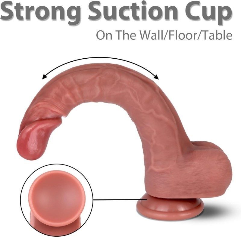 Liquid Silicone Realistic Dildo – 17 cm Bendable Suction Cup Dildo — image 3