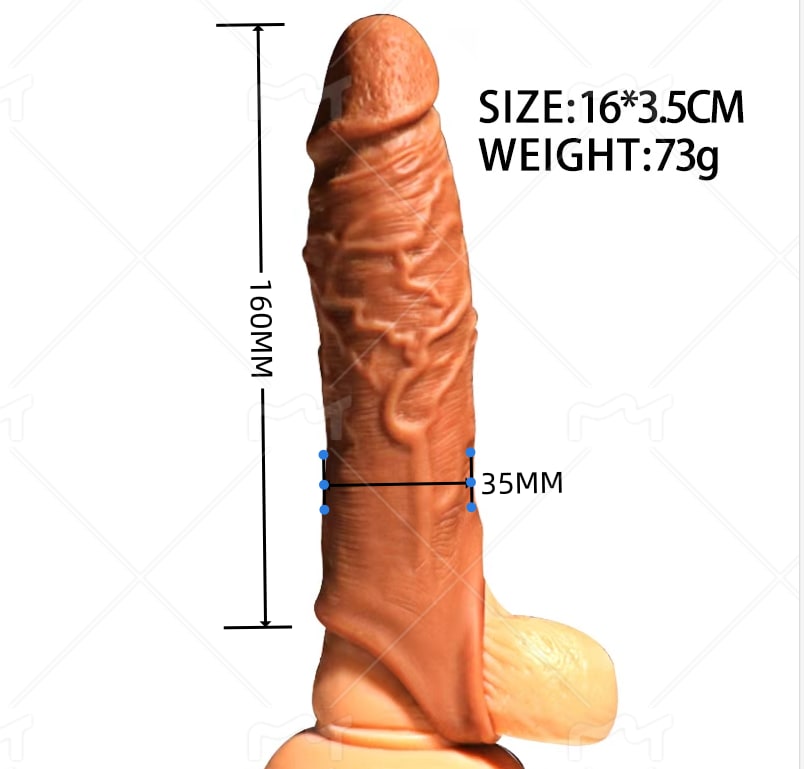 Liquid Silicone Veined Sleeve – 16 cm, Scrotum Base