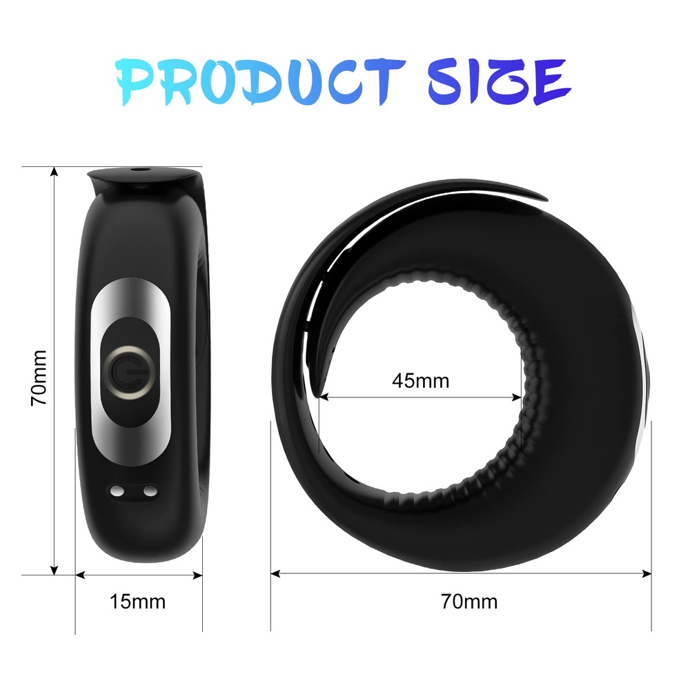 Magnetic Vibrating Cock Ring – 45 mm, 10 Modes — image 2