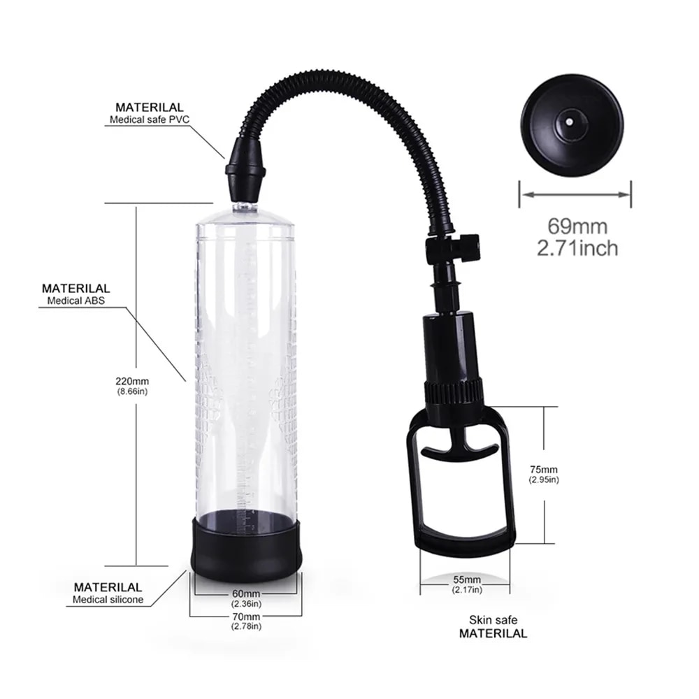 Manual Vacuum Penis Pump – 20-Step, 3 Rings — image 3