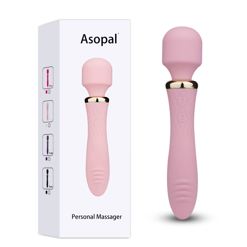 Pink Wand Vibrator – Dual-Head Heating Massager, 20.6 cm