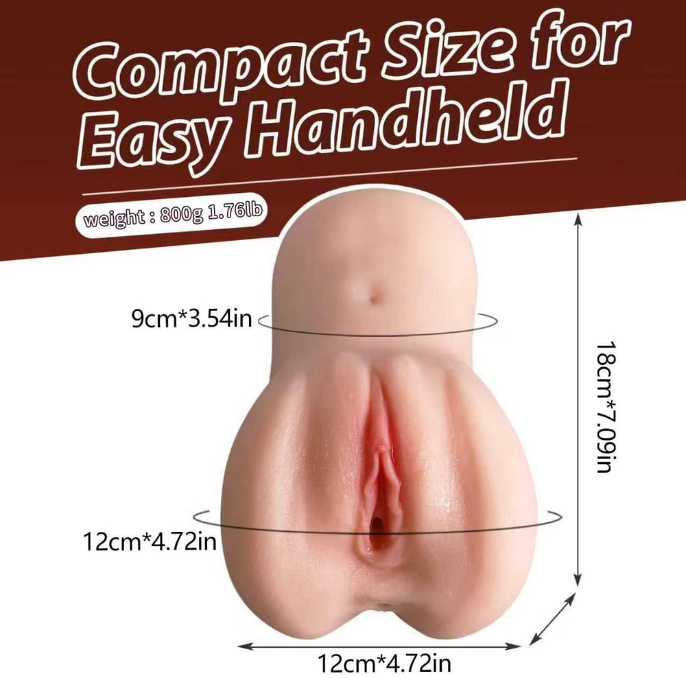 Realistic Compact Onahole – 18cm Flesh-Tone Male Masturbator — image 4