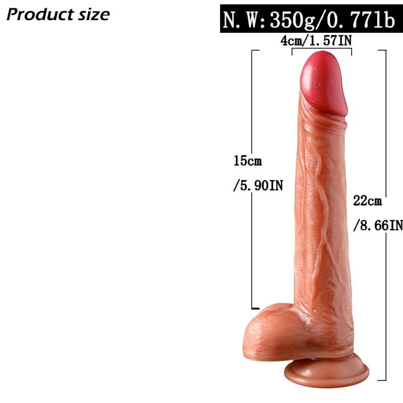 Realistic Dildo with Red Glans – 15 cm, 350 g — image 2
