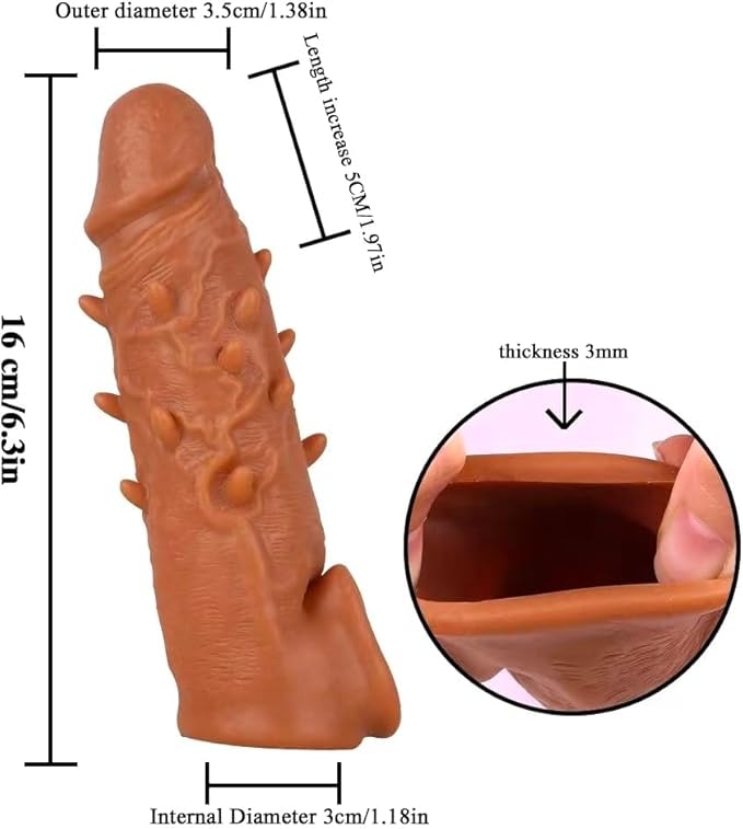 Realistic Penis Extender Sleeve – 16 cm Hollow Girth Sleeve — image 2
