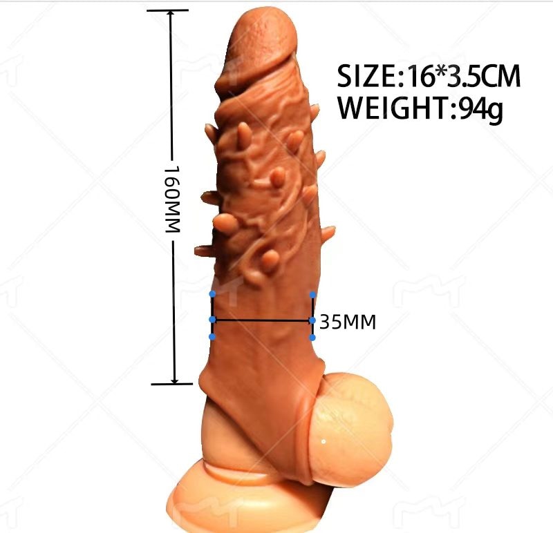 Realistic Penis Extender Sleeve – 16 cm Hollow Girth Sleeve — image 3