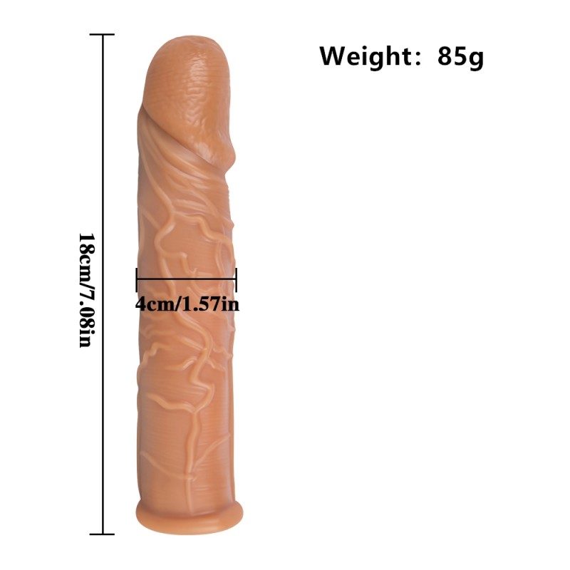Realistic Penis Sleeve – 18 cm Hollow Flesh-Tone — image 5