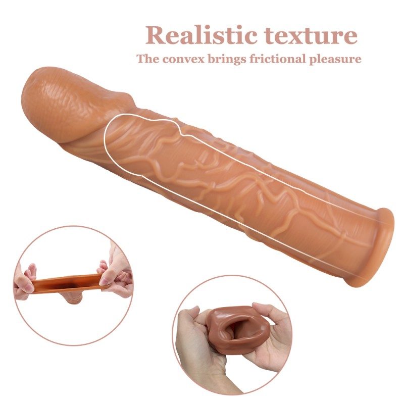 Realistic Penis Sleeve – 18 cm Hollow Flesh-Tone — image 9