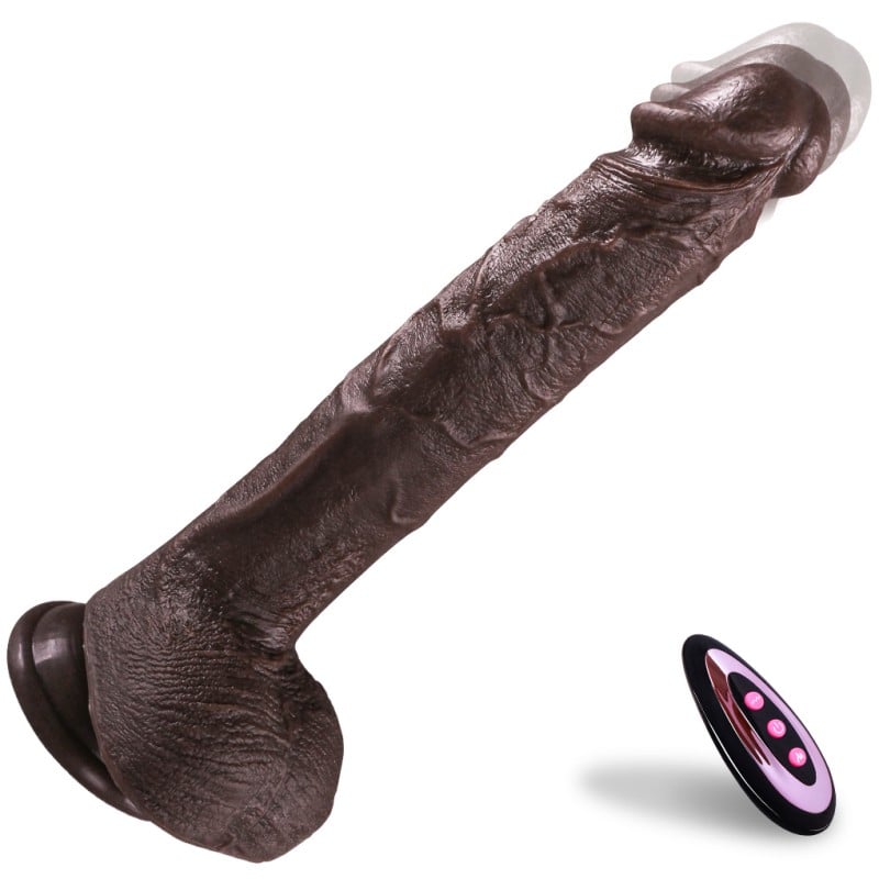 Heating Thrusting Dildo – 18 cm, 10+10 Modes