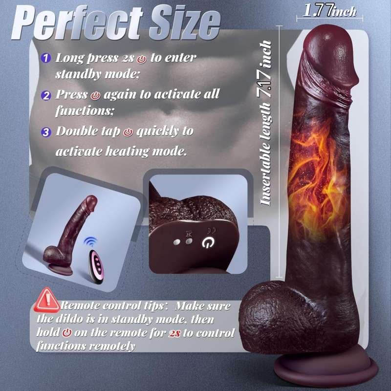 Heating Thrusting Dildo – 18 cm, 10+10 Modes — image 13