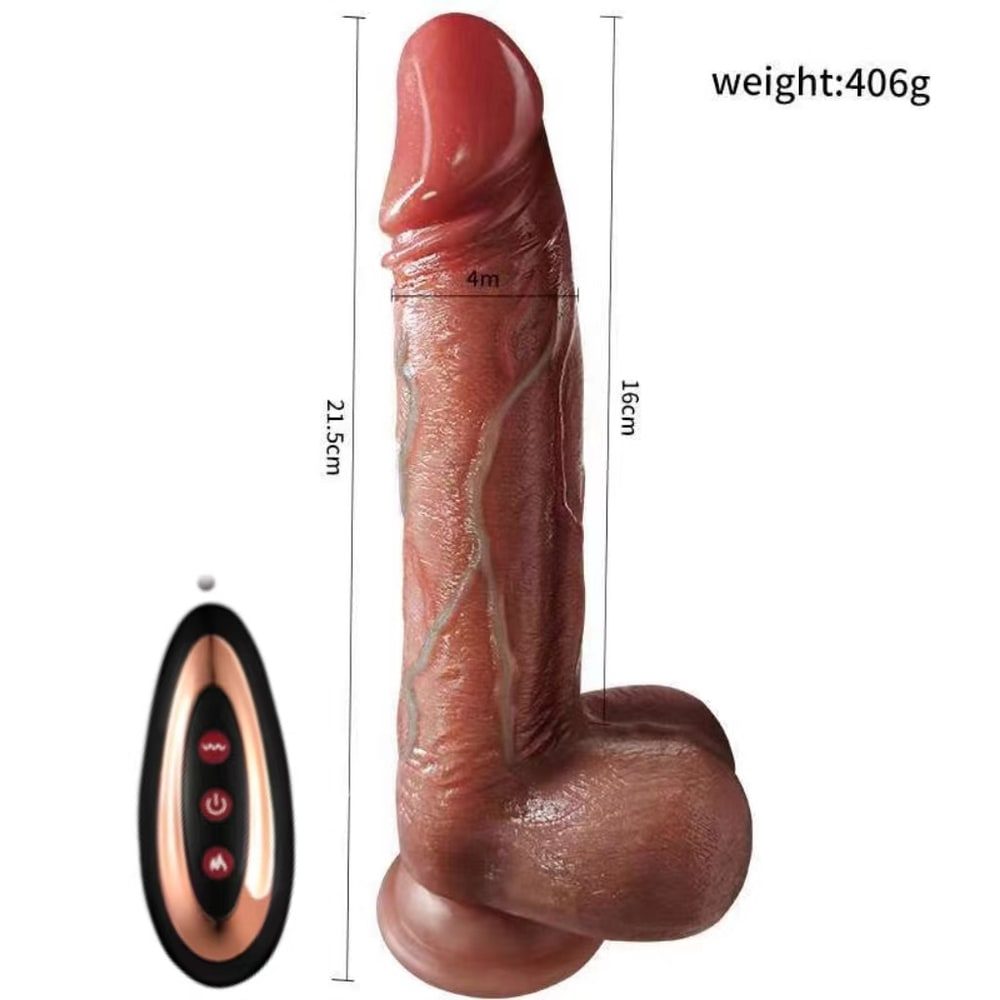 Remote Telescopic Heating Dildo – 21.5 cm, 16 cm Stroke