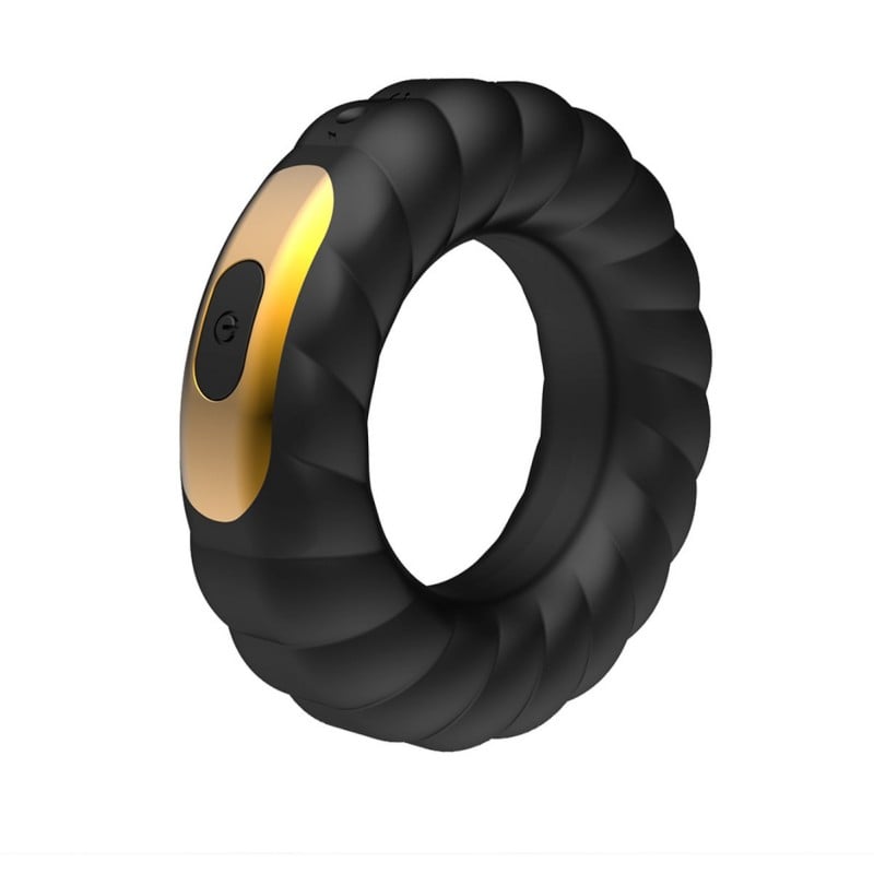 Ribbed Vibrating Cock Ring – 10 Frequency Magnetic Charging Penis Ring
