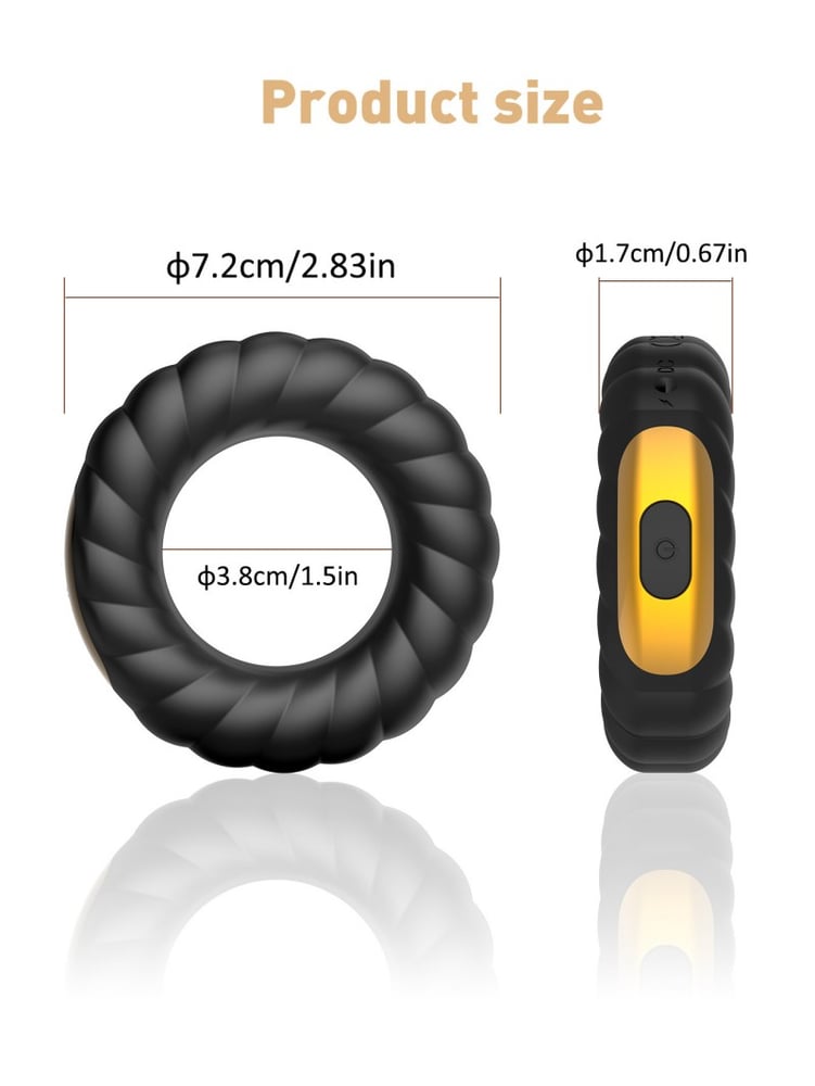 Ribbed Vibrating Cock Ring – 10 Frequency Magnetic Charging Penis Ring — image 2