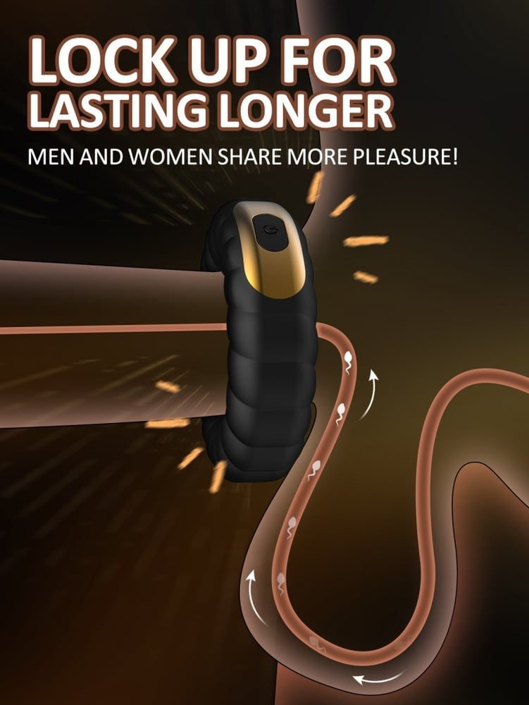 Ribbed Vibrating Cock Ring – 10 Frequency Magnetic Charging Penis Ring — image 7