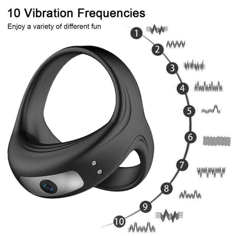 Ten-Speed Vibrating Cock Ring – Double Loop, 55 g — image 5