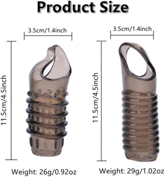 Textured Penis Sleeve Set – 2-Pack, 11.5 cm Lock Ring — image 3