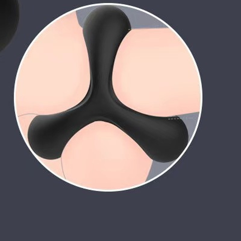 Three-Arm Cock Ring – Ribbed Dual Loop, No Motor — image 3