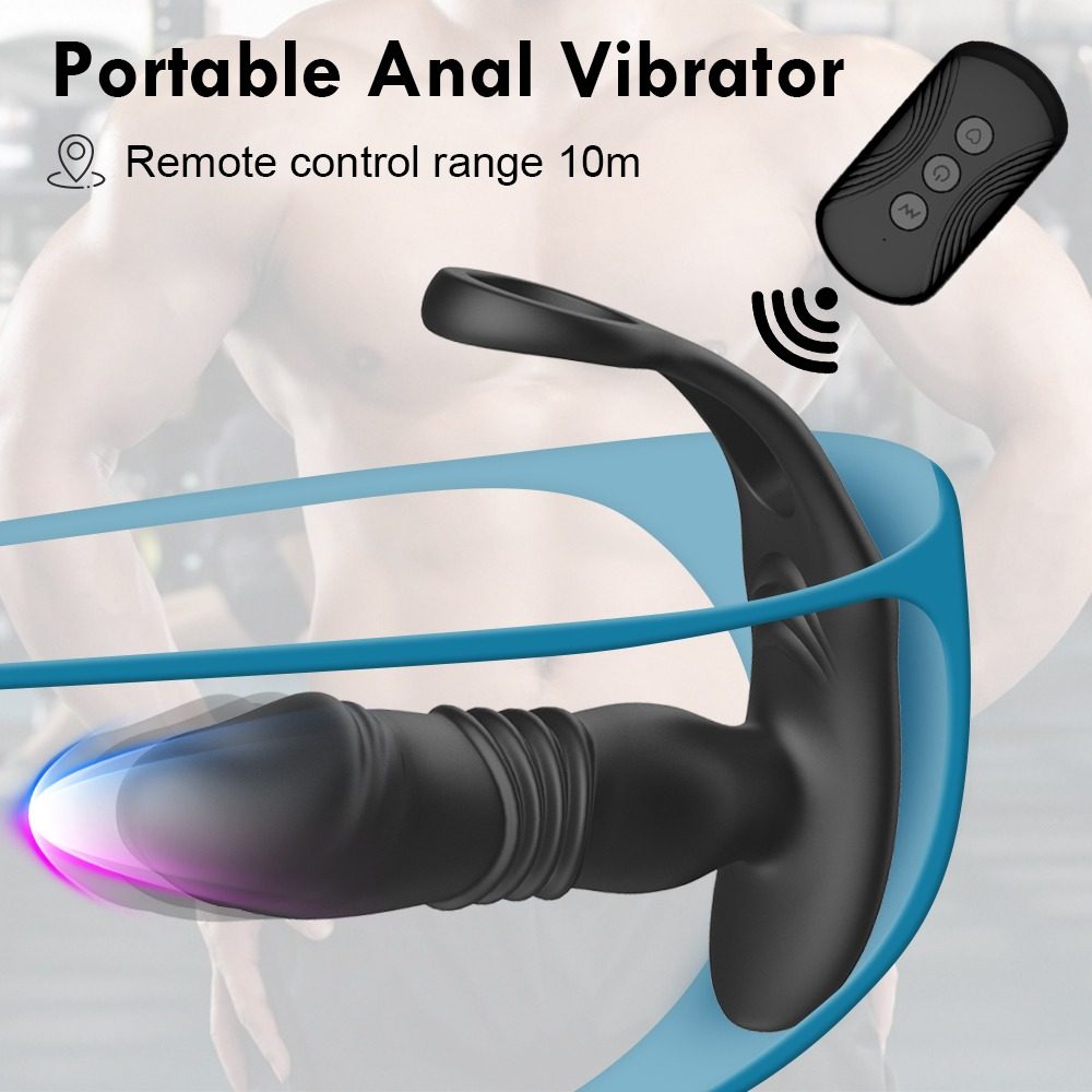 Thrusting Anal Vibrator – Dual Ring Base — image 2