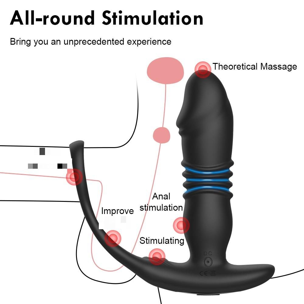 Thrusting Anal Vibrator – Dual Ring Base — image 5