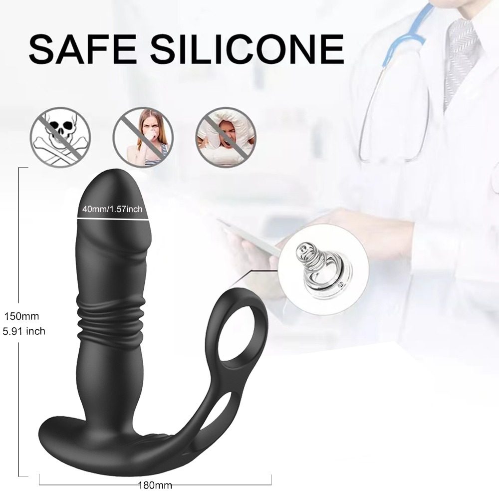 Thrusting Anal Vibrator – Dual Ring Base — image 8