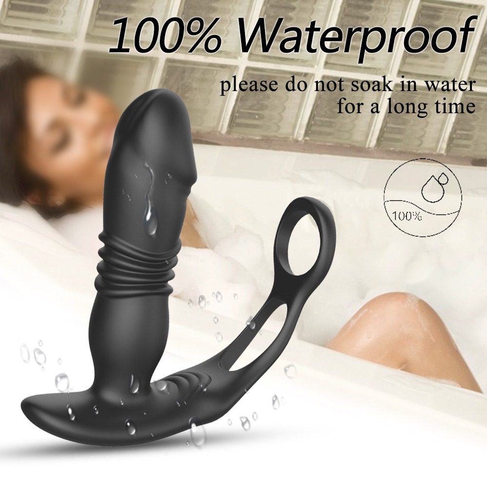 Thrusting Anal Vibrator – Dual Ring Base — image 9