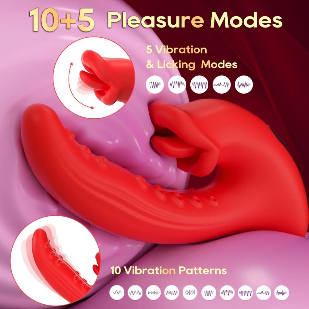 Tongue-Licking Vibrator – 10 Modes, Dual Tip